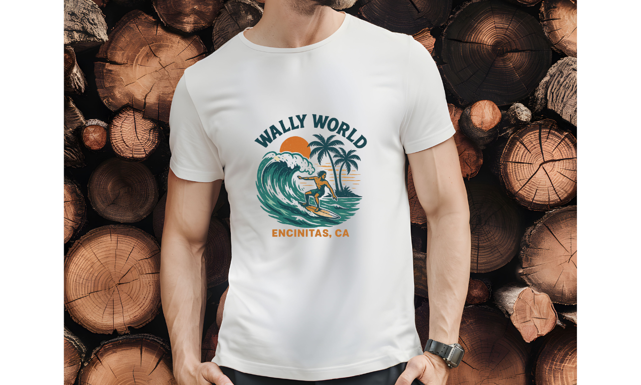 Wally World Men's Surfing T-Shirt – Premium Graphic Tee from Encinitas CA